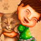 calista chloe, kid and cat, private commission, Nina Mata illustrations