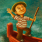 gondola driver, sunset, venice, river, italy, Nina Mata illustrations